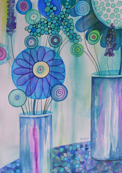 Moderne Blumen von Marys Watercolors