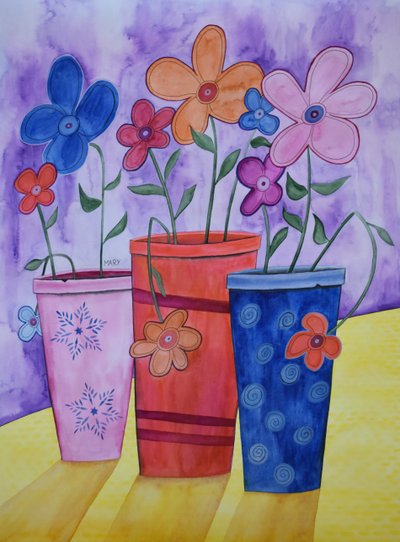 Blumentöpfe von Marys Watercolors