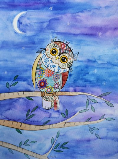Kleine Eule von Marys Watercolors