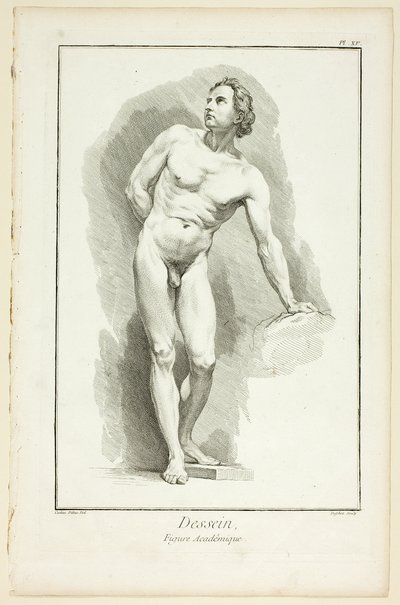 Entwurf: Akademische Figur, aus der Encyclopédie von A. J. Defehrt
