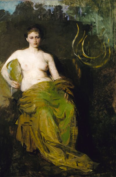 Halb bekleidete Figur, ca. 1885 von Abbott Handerson Thayer