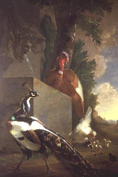 Vögel an einem Brunnen von Abraham Bisschop
