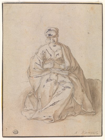 Maria, sitzend mit einem Buch von Abraham Bloemaert