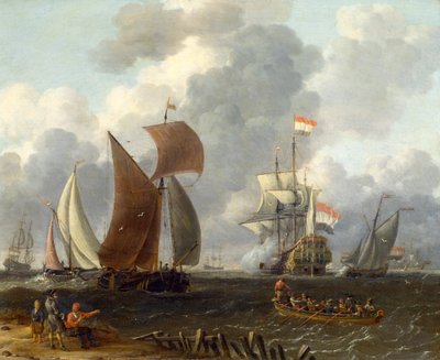 Eine Seeschlacht, 17. Jahrhundert von Abraham Storck
