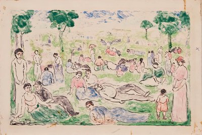 Park mit Figuren, 1908 von Abraham Walkowitz