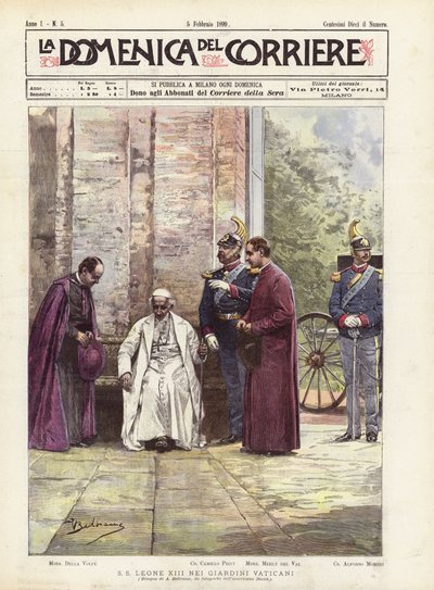 Papst Leo XIII. in den Vatikanischen Gärten von Achille Beltrame