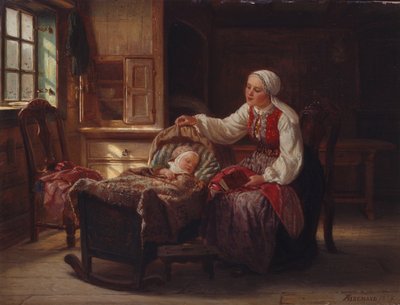 Mutter mit Kind von Adolph Tidemand