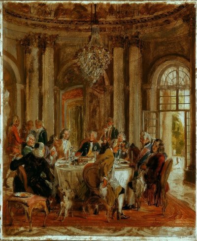 König Friedrichs II. Tafelrunde in Sanssouci von Adolph Menzel