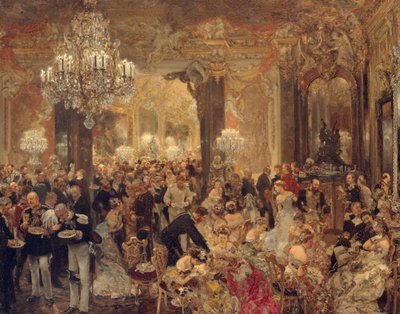 Das Abendessen beim Ball, 1878 von Adolph Menzel