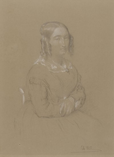 Damenporträt von Adolphe Felix Cals