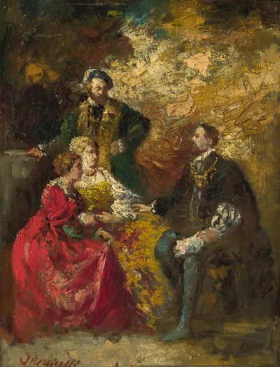 Konversationsstück, um 1880 von Adolphe Joseph Thomas Monticelli