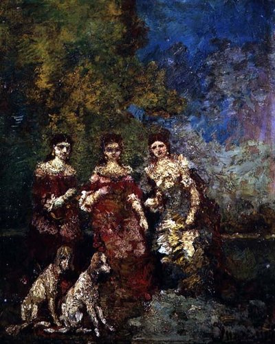 Drei Frauen von Adolphe Joseph Thomas Monticelli