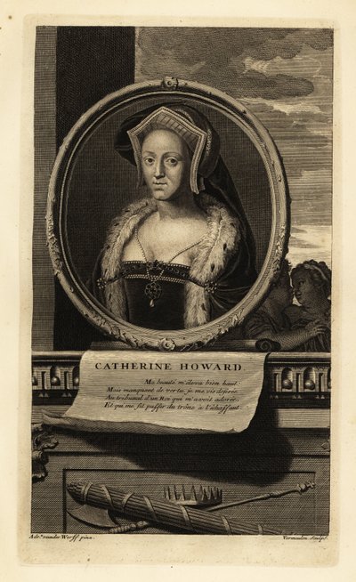 Catherine Howard (1528-1542) (Kupferstich) von Adriaan van der (after) Werff