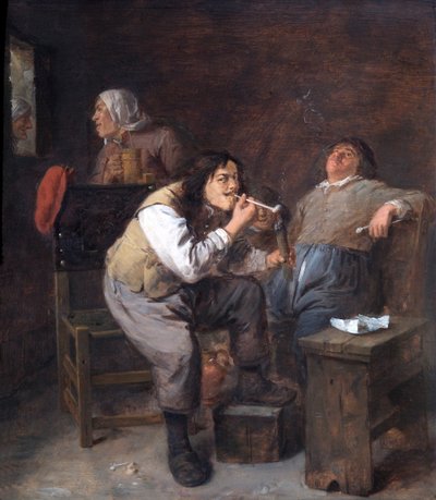 Die Raucher, ca. 1635-38 von Adriaen Brouwer