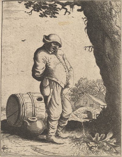 Der pissende Mann von Adriaen Jansz. van Ostade