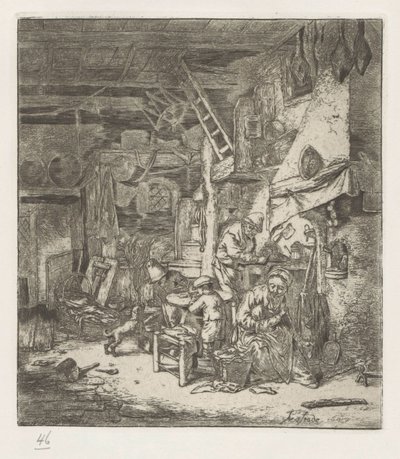Bauernfamilie im Interieur von Adriaen van Ostade
