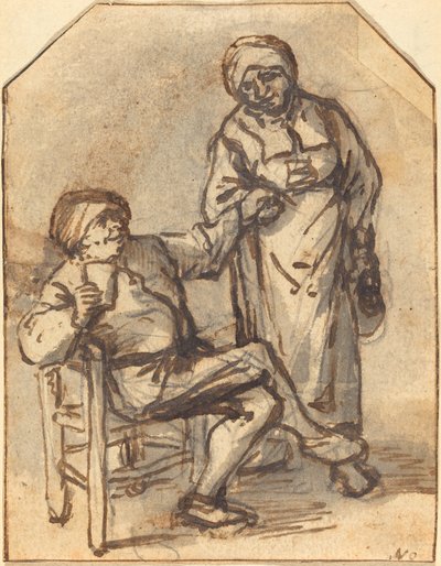 Zwei Bauern beim Trinken von Adriaen van Ostade