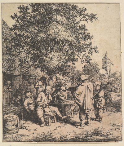 Geiger und kleiner Drehorgelspieler, 1610-85 von Adriaen van Ostade