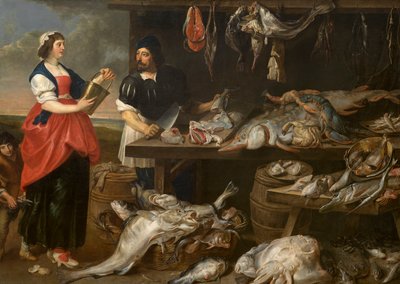 Fischhändlerstand von Adriaen van Utrecht