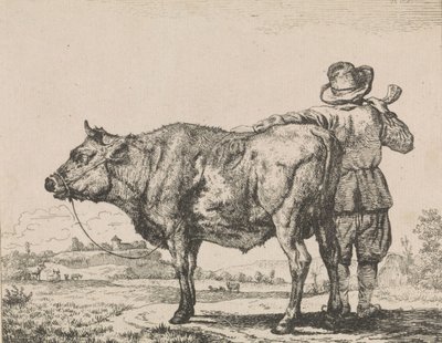 Mann mit Stier von Adriaen van de Velde
