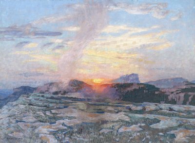 Sonnenuntergang in der Provence, um 1927 von Adrian Scott Stokes