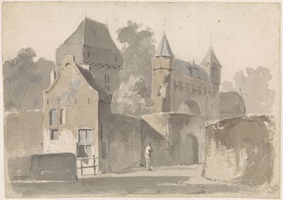 Ansicht eines Stadttors von Adrianus Eversen