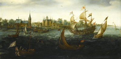 Die Eendracht vor IJsselmonde, 1618 von Aert Anthonisz