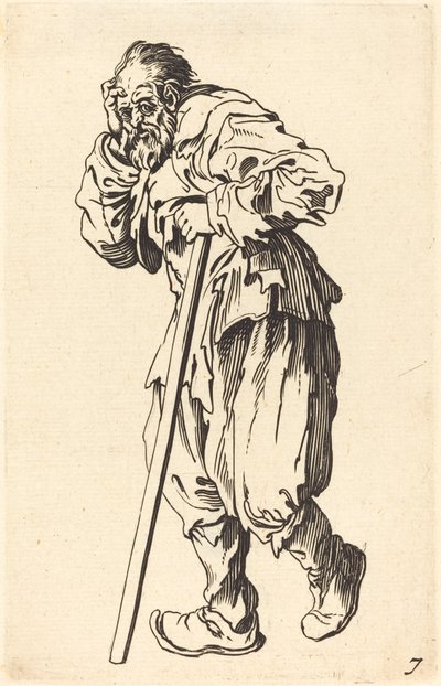 Bettler mit Stock von After Jacques Callot