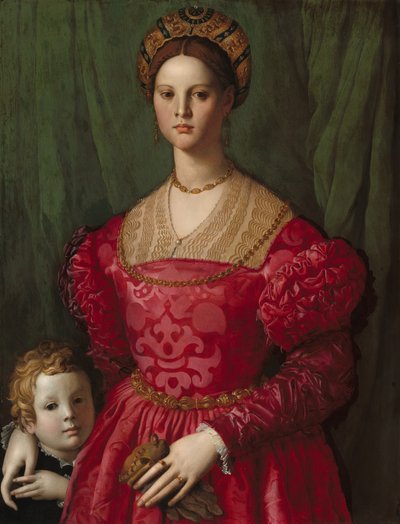 Eine junge Frau und ihr kleiner Junge von Agnolo Bronzino