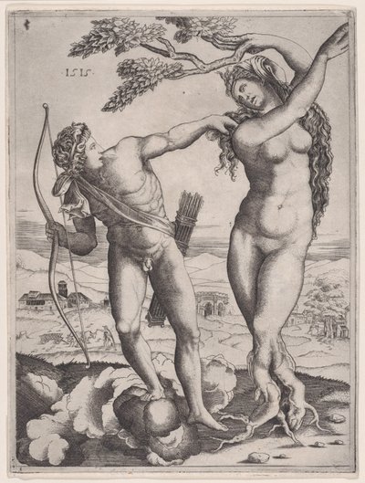 Apollo und Daphne, datiert 1515 von Agostino Veneziano