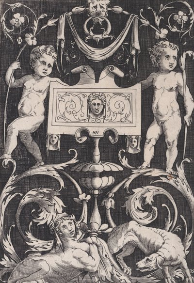 Ornamenttafel, ca. 1514-36 von Agostino Veneziano