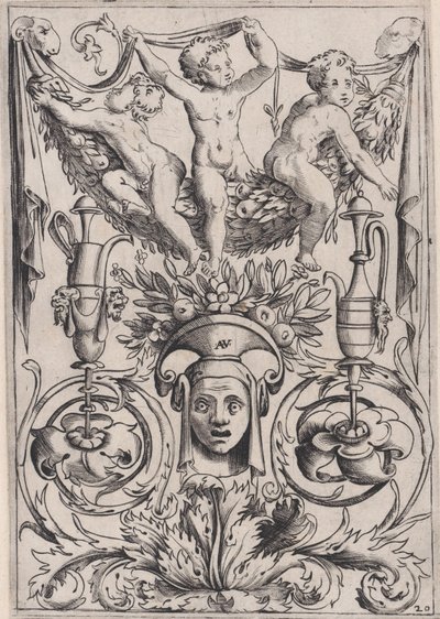 Ornamenttafel, ca. 1514-36 von Agostino Veneziano