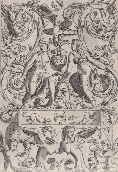 Ornamentale Tafel von Agostino Veneziano