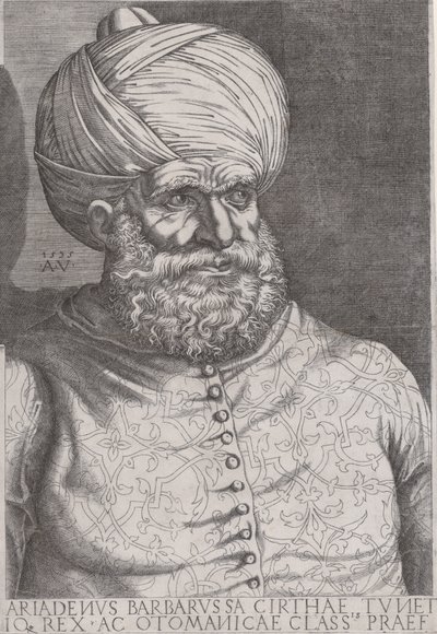 Porträt von Barbarossa, 1535 von Agostino Veneziano