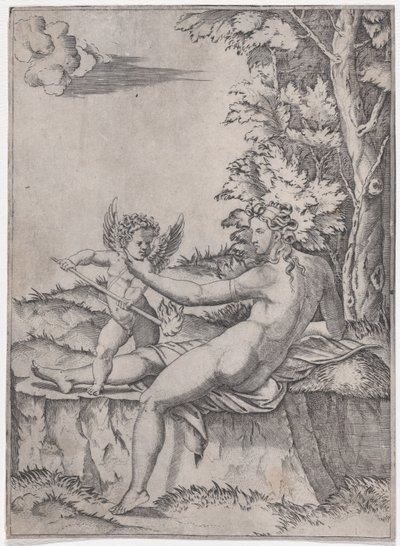 Venus und Eros von Agostino Veneziano