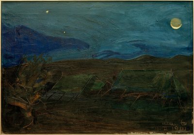 Zelte im Mondschein von Akseli Valdemar Gallen Kallela