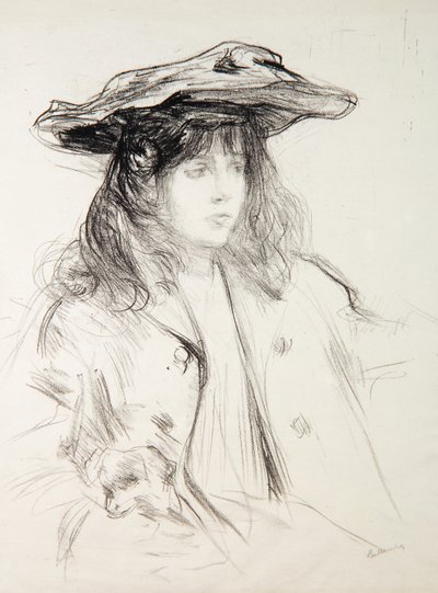 Yvette mit einem Hund von Albert de Belleroche