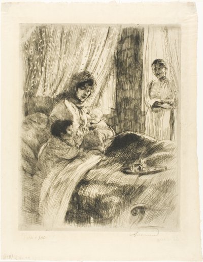 Frühstück, Platte vier aus Frau von Albert Besnard