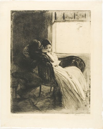 Flirt, Platte sechs aus Frau von Albert Besnard