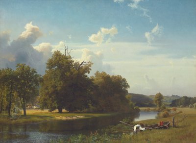 Eine Flusslandschaft, Westfalen von Albert Bierstadt