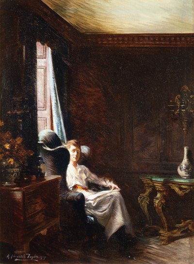 Lesen am Fenster, 1919 von Albert Chevallier Tayler