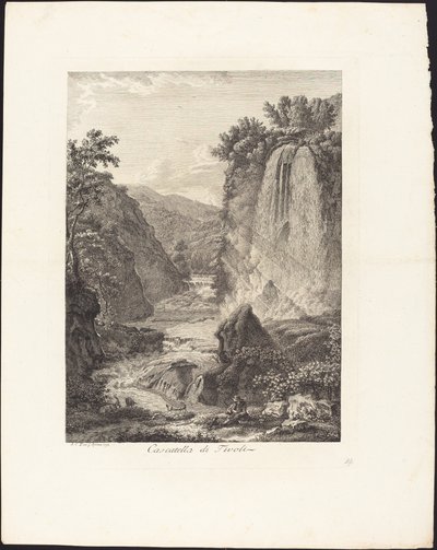 Kleiner Wasserfall von Tivoli von Albert Christoph Dies