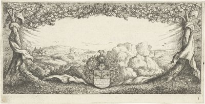 Kartusche mit Landschaft von Albert Flamen