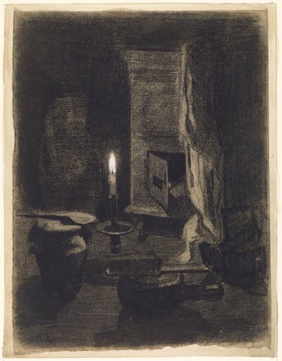 Stillleben mit Kerze von Albert Lebourg