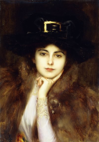 Porträt einer eleganten Dame von Albert Lynch