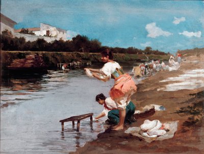Wäscherinnen am Fluss von Alberto Issel