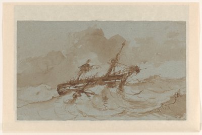 Zweimaster auf hoher See von Albertus van Beest