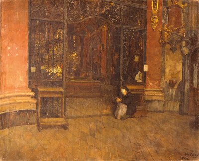 Inneres der Johanneskirche in München von Albin Egger Lienz