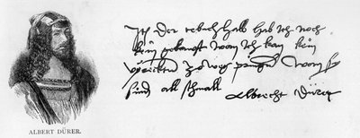 Handschrift und Unterschrift von Albrecht Dürer von Albrecht Dürer