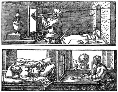 Perspektivmaschine, 1525, 1936 von Albrecht Dürer